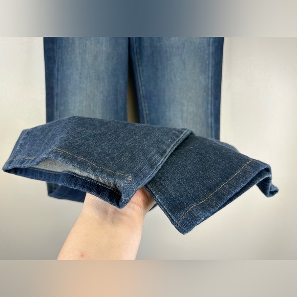 PAIGE 27 Hollywood Hills Classic Rise Bootcut Dark Blue Jeans Y2K Western 90s - Picture 9 of 14